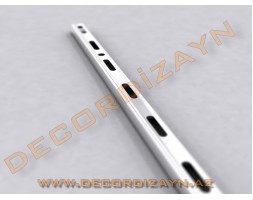 Conical Stick, 200 - 240cm, Italian, Chrome - White